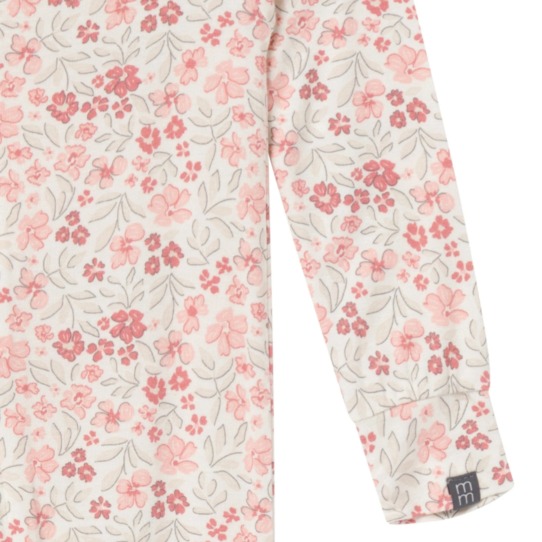 2-Pack Baby & Toddler Girls Ivory Floral Snug Fitting Footless Pajamas