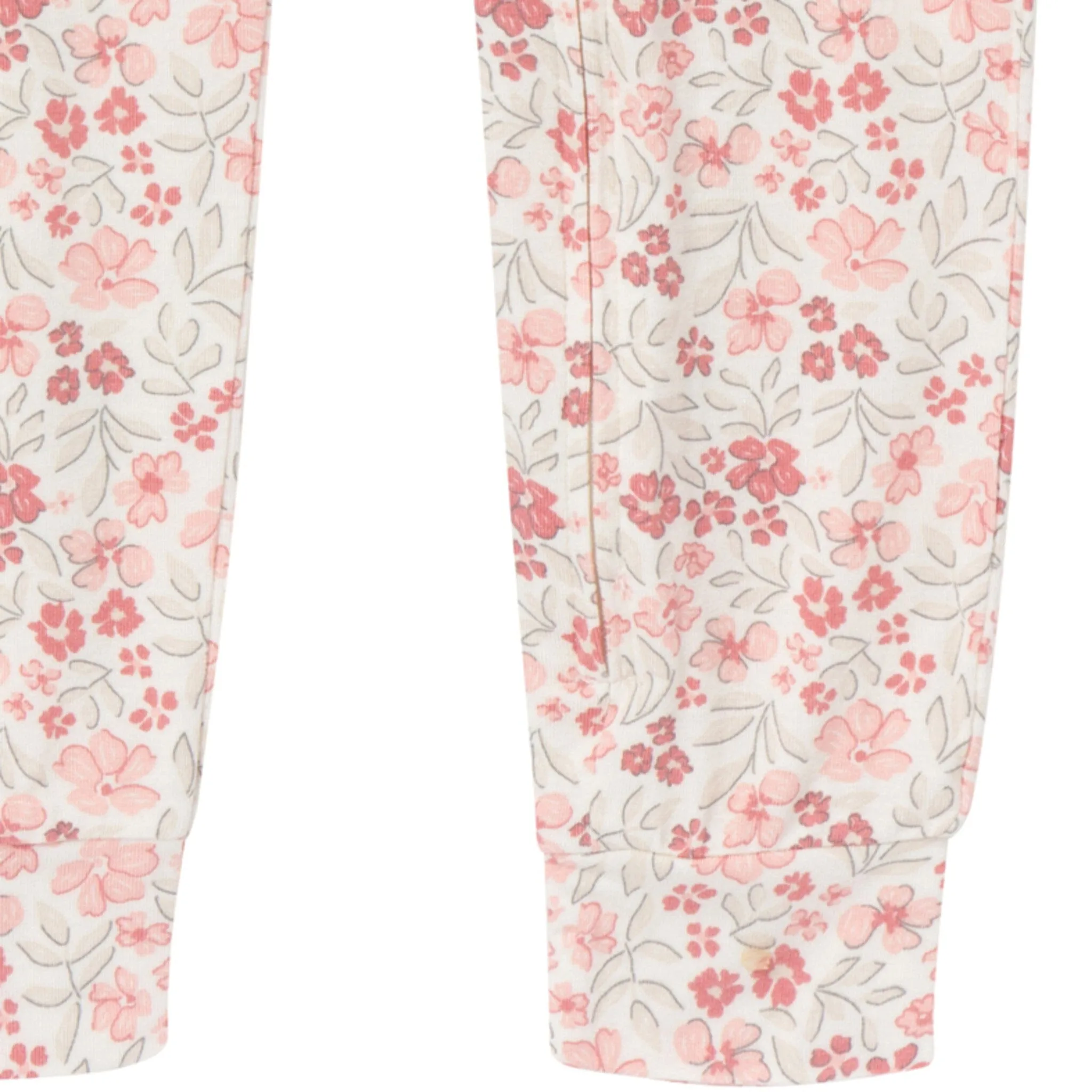 2-Pack Baby & Toddler Girls Ivory Floral Snug Fitting Footless Pajamas