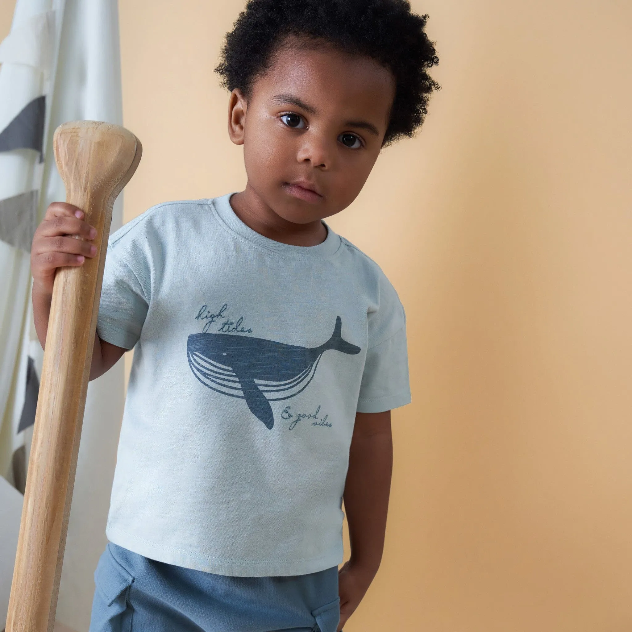 2-Piece Toddler Boys Whale Top and Cargo Shorts Set