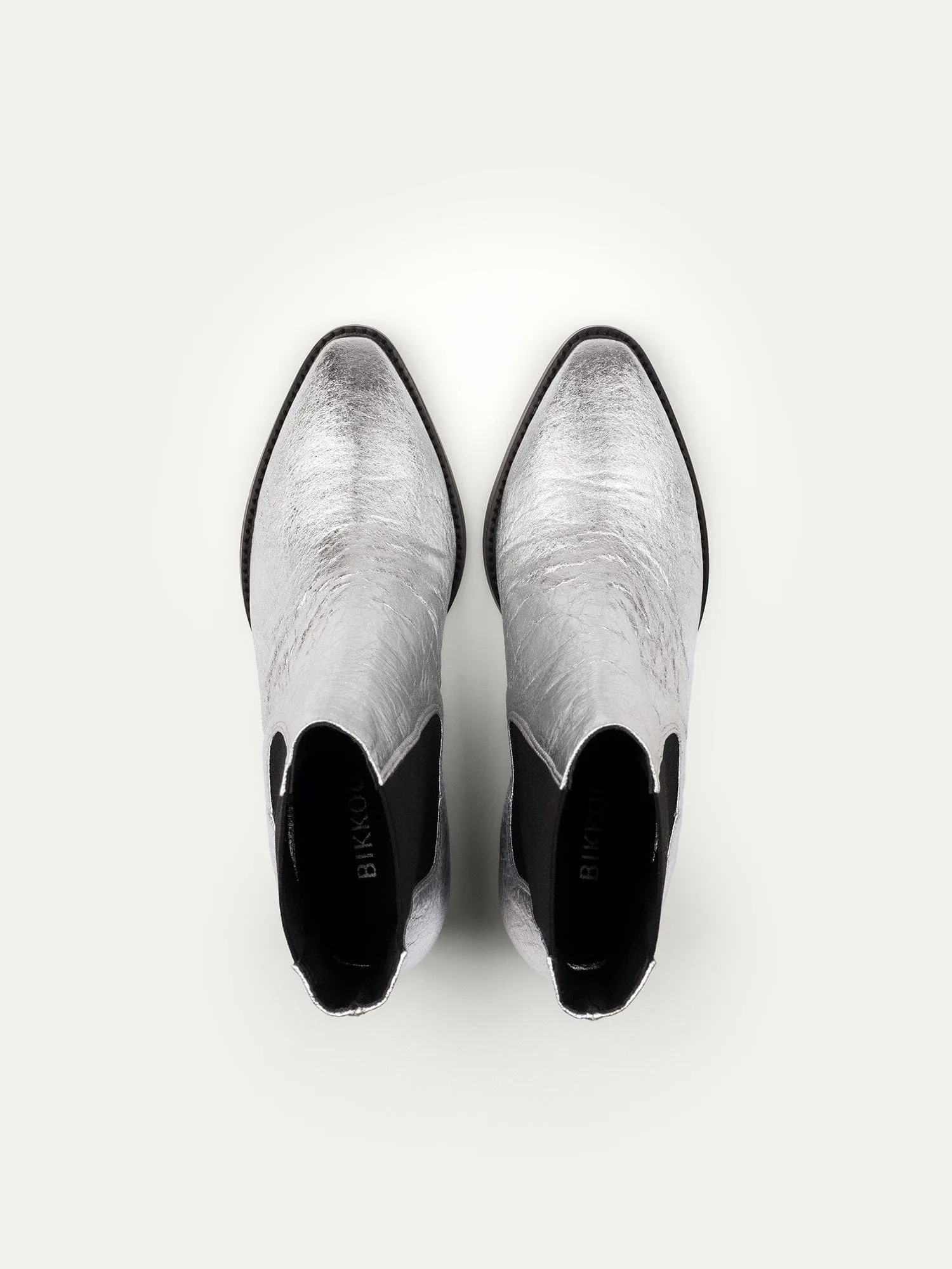 3pm Friday Rocks! Vegan Piñatex Ankle Boots | Metallic Silver