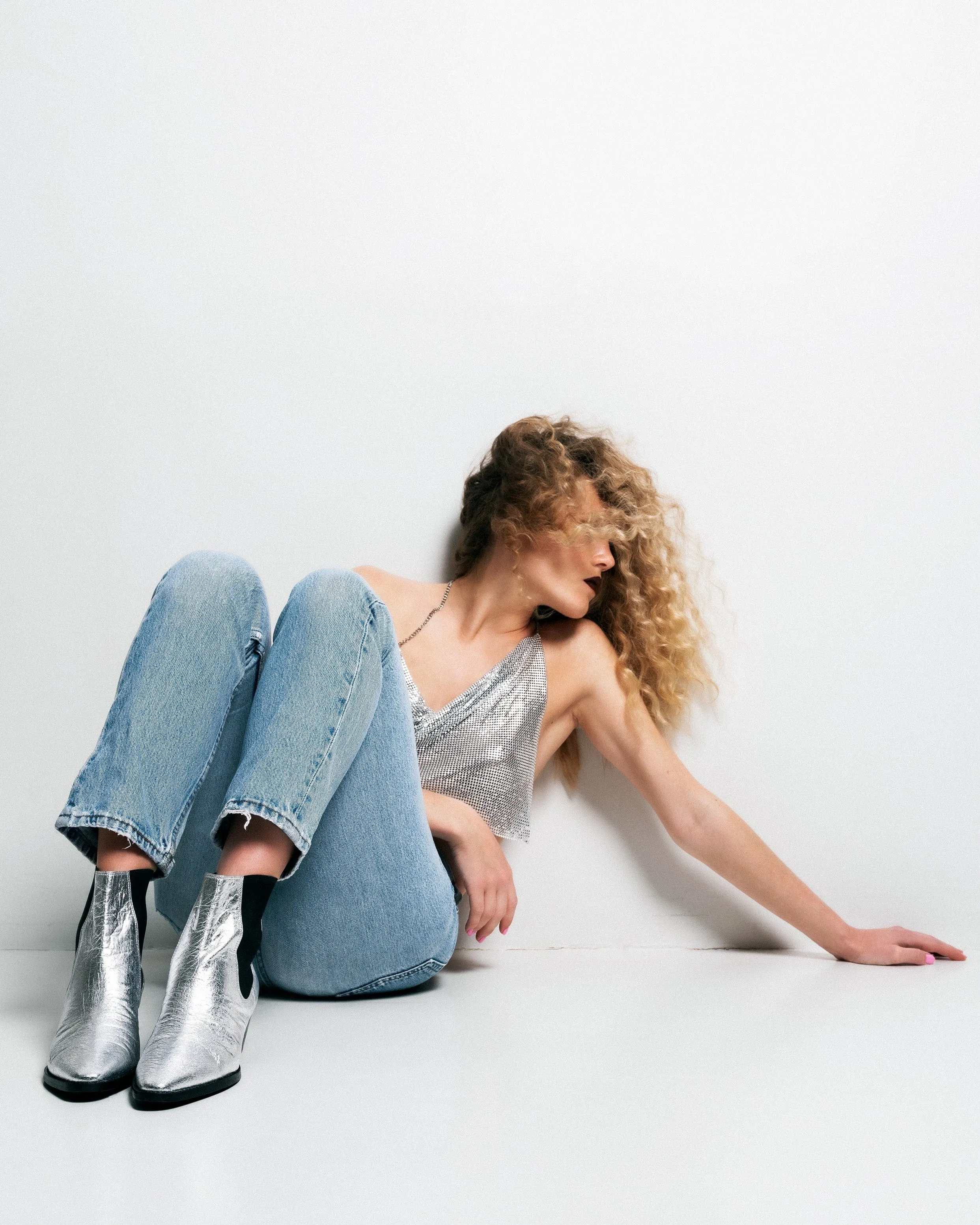 3pm Friday Rocks! Vegan Piñatex Ankle Boots | Metallic Silver