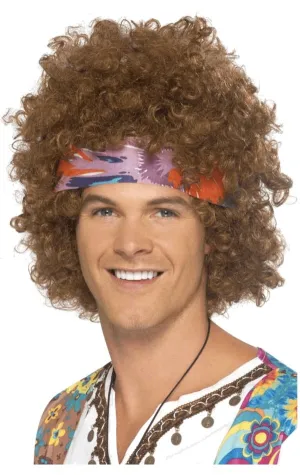 70s Afro Wig with Headscarf