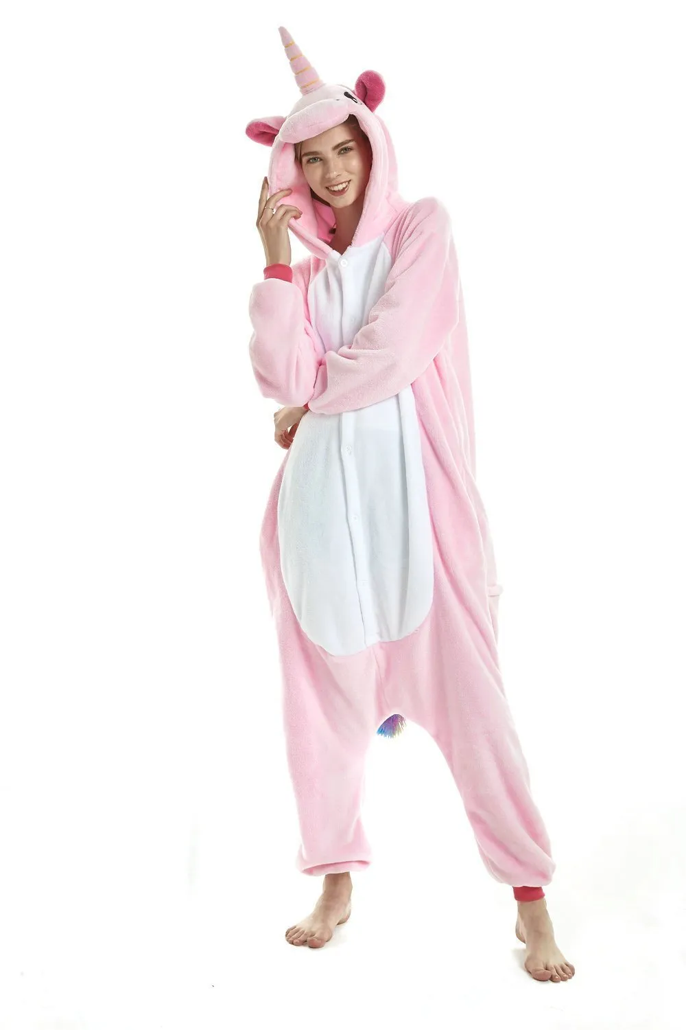 Adult Pink Unicorn Kigurumi Onesies Pajamas Costume