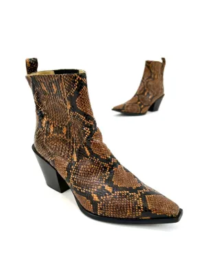 Aeydē Snake Embossed Chelsea Boots