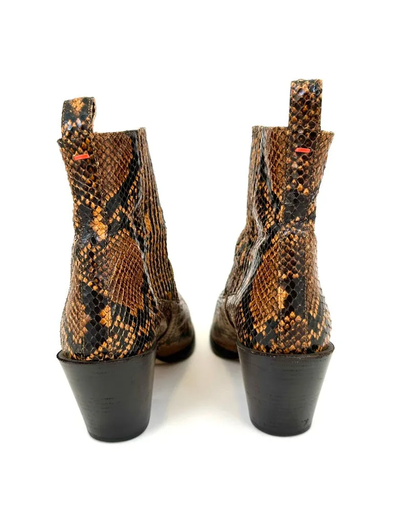 Aeydē Snake Embossed Chelsea Boots