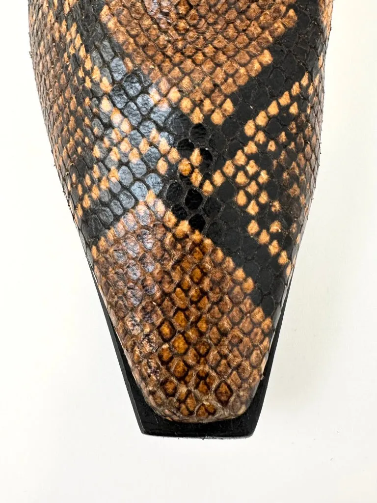 Aeydē Snake Embossed Chelsea Boots
