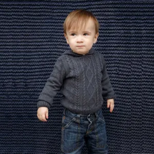 Aran Cable Knit Back Zip Hoodie