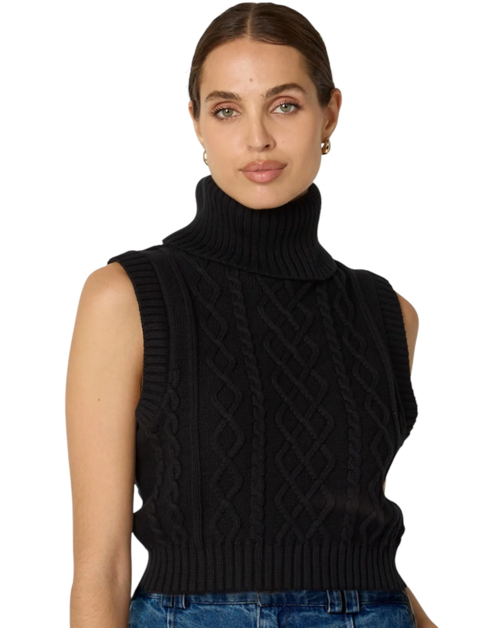 Aria Sweater Vest | Black