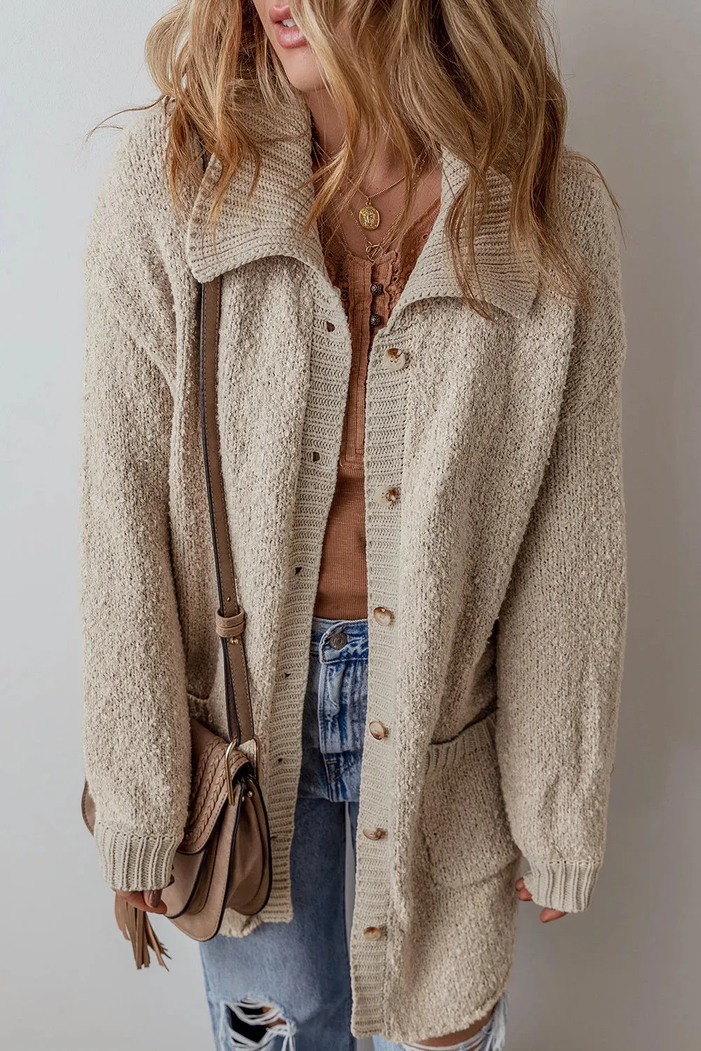 Ashlee Pocketed Button Up Long Sleeve Cardigan