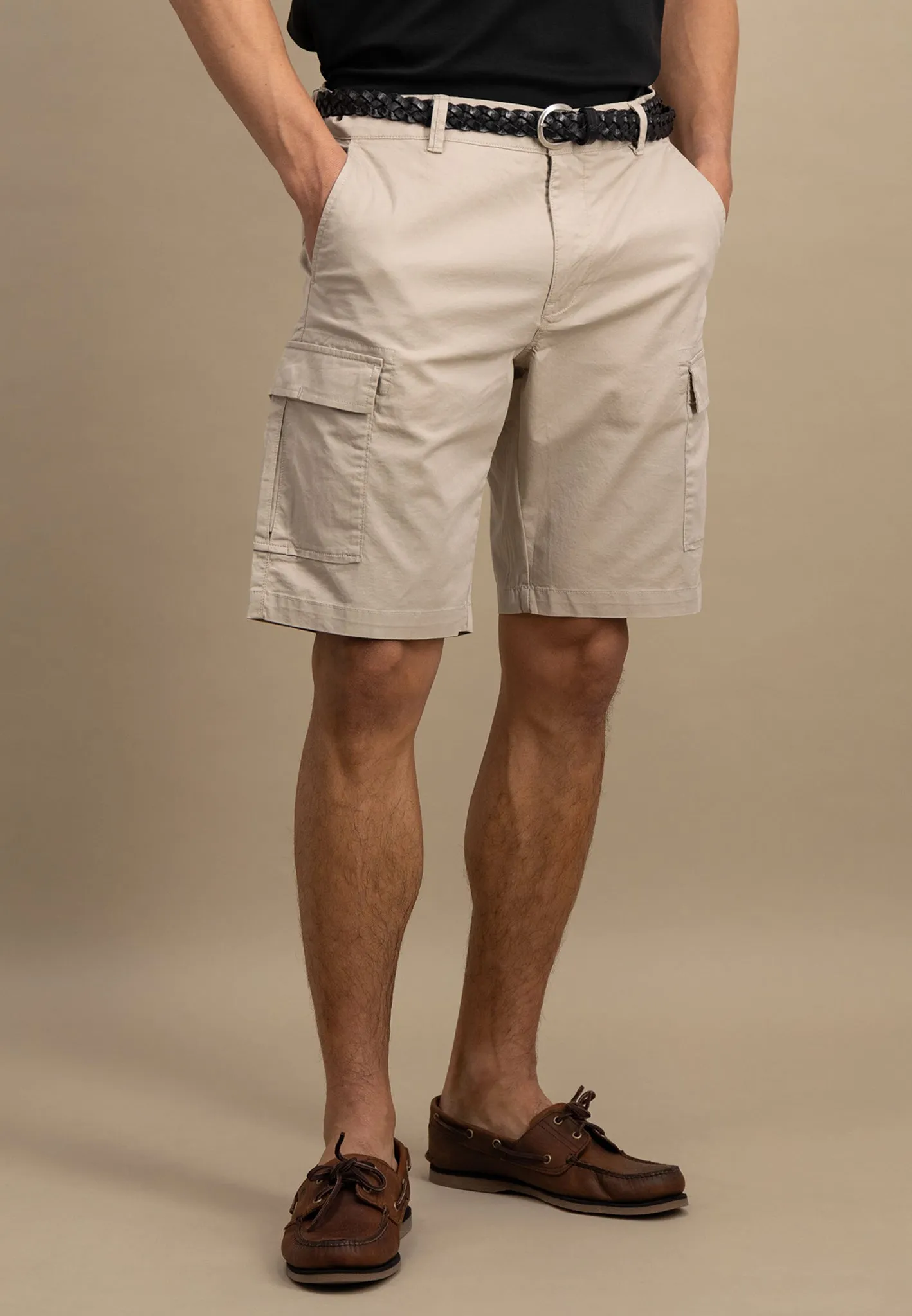 Bermuda Shorts aus Baumwollmix im Cargo-Optik