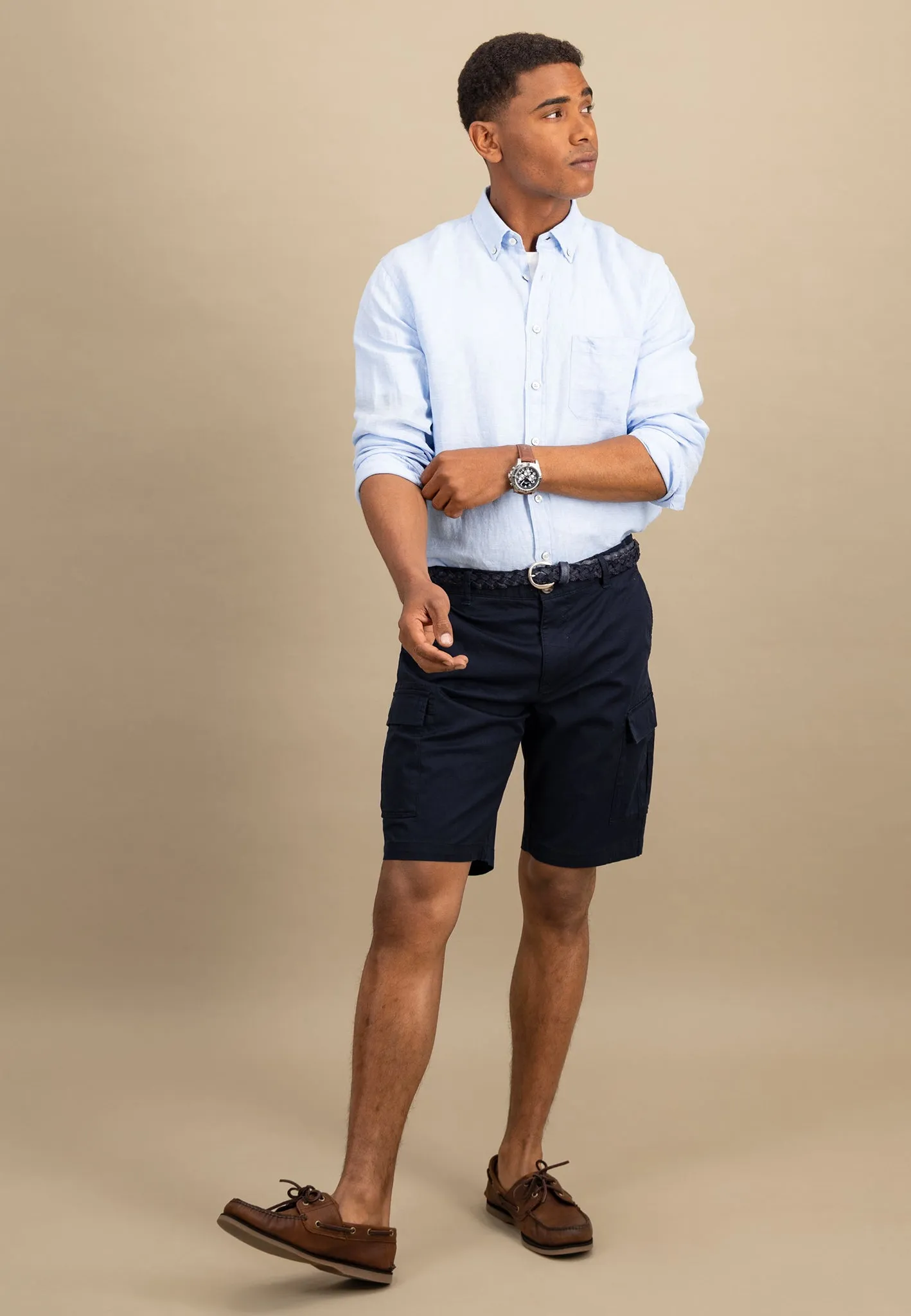 Bermuda Shorts aus Baumwollmix im Cargo-Optik