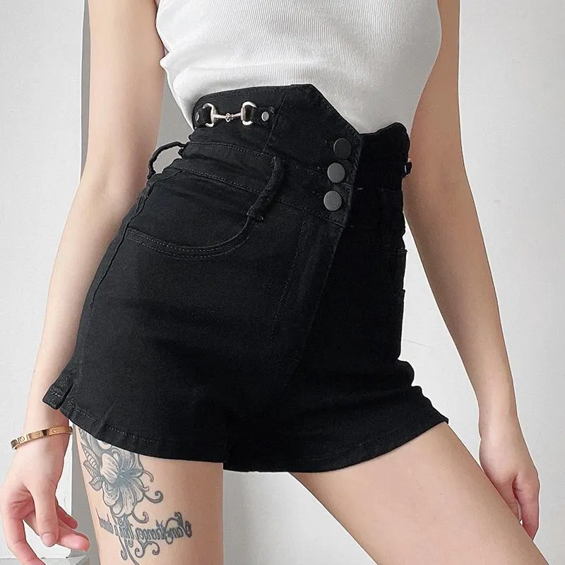 Black High Waist Hot Pants SD01108