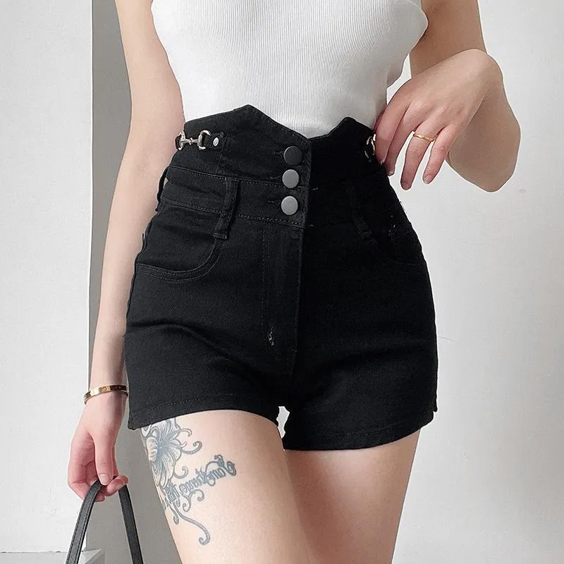 Black High Waist Hot Pants SD01108