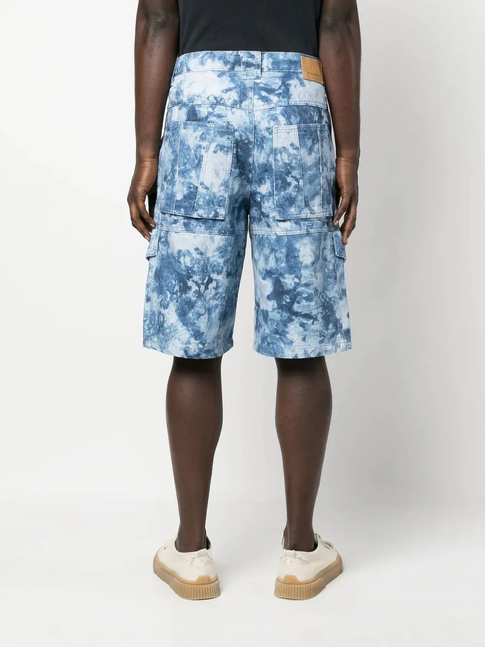 BLEACH-EFFECT CARGO SHORTS