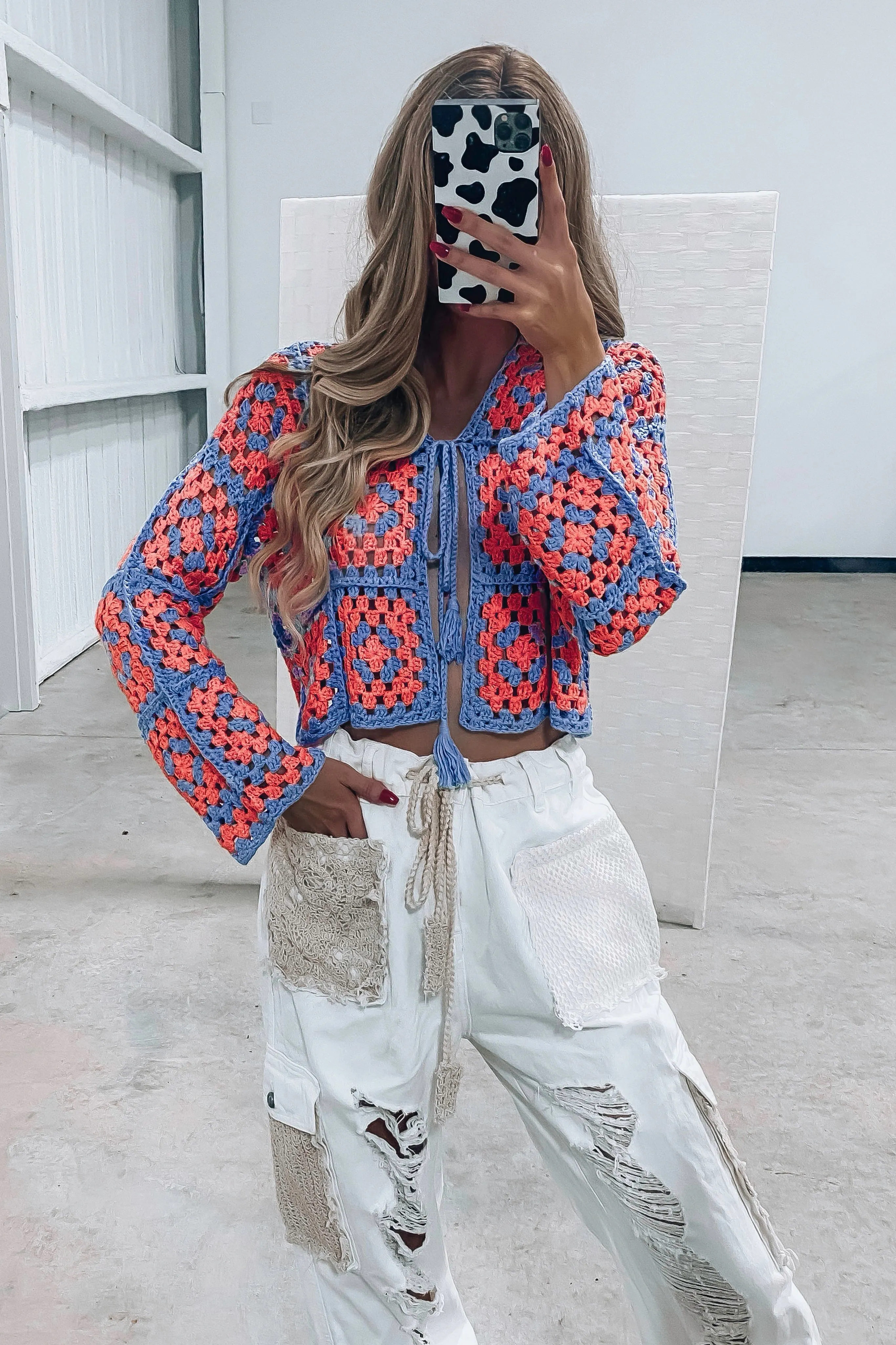 Blueberry Swirl Crochet Cardigan