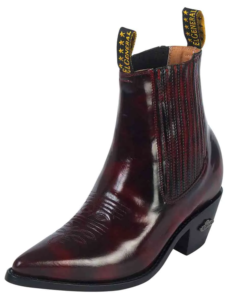 Botines Vaqueros Clasicos de Piel Genuina Acabado Camaleon para Hombre 'El General' - ID: 179