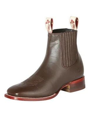 Botines Vaqueros Rodeo Clasicos de Piel Genuina para Hombre 'El Canelo' - ID: 44241
