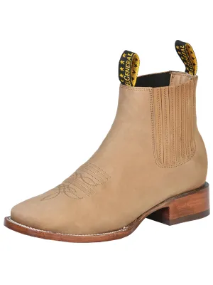 Botines Vaqueros Rodeo Clasicos de Piel Nobuck para Hombre 'El General' - ID: 126191