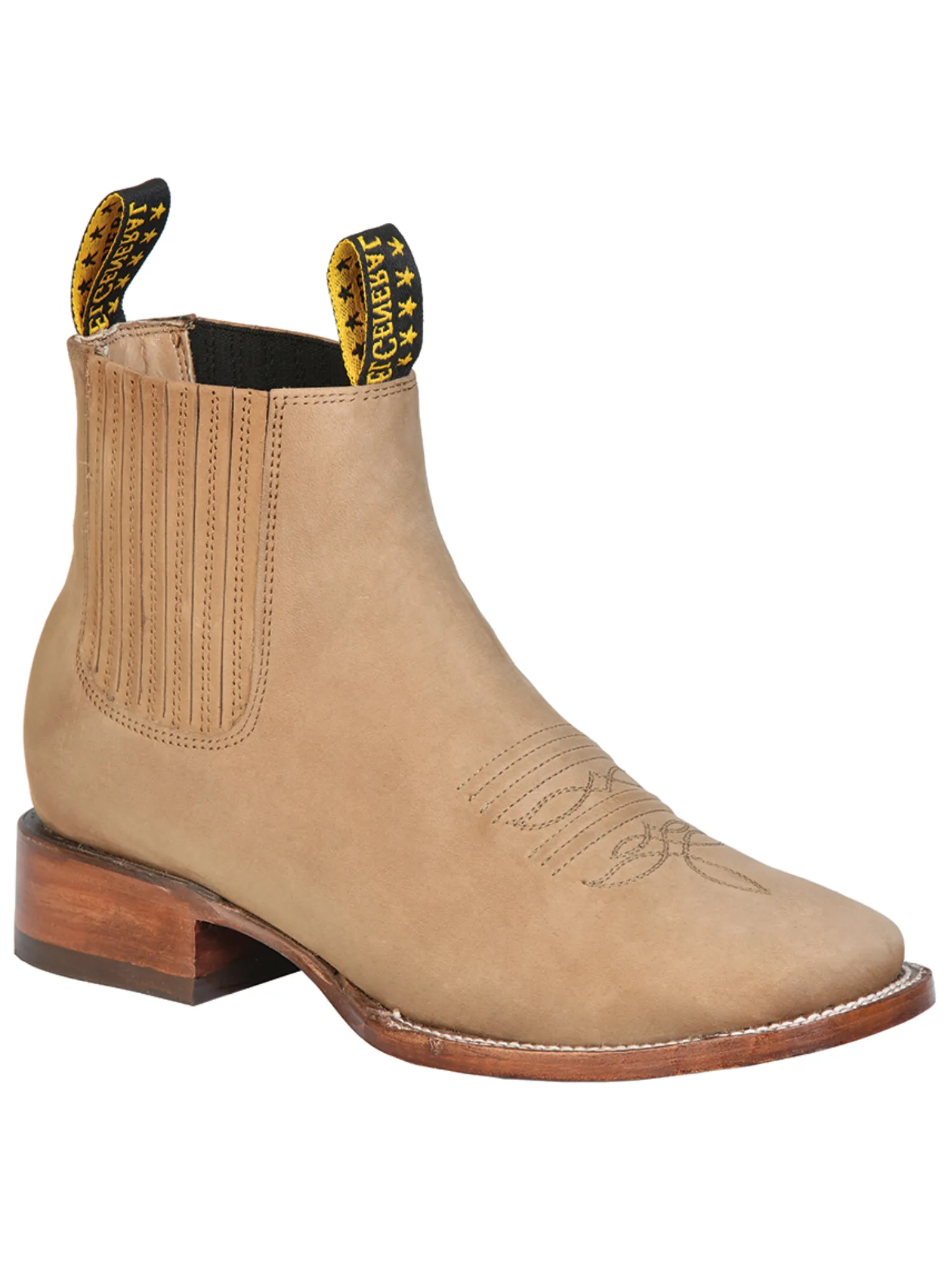Botines Vaqueros Rodeo Clasicos de Piel Nobuck para Hombre 'El General' - ID: 126191