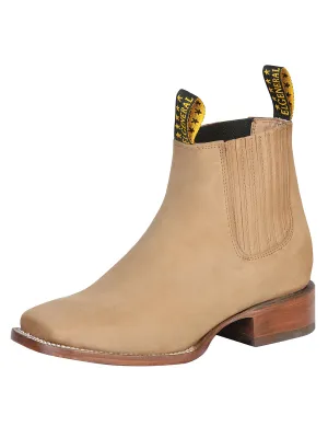 Botines Vaqueros Rodeo Clasicos de Piel Nobuck para Hombre 'El General' - ID: 126200