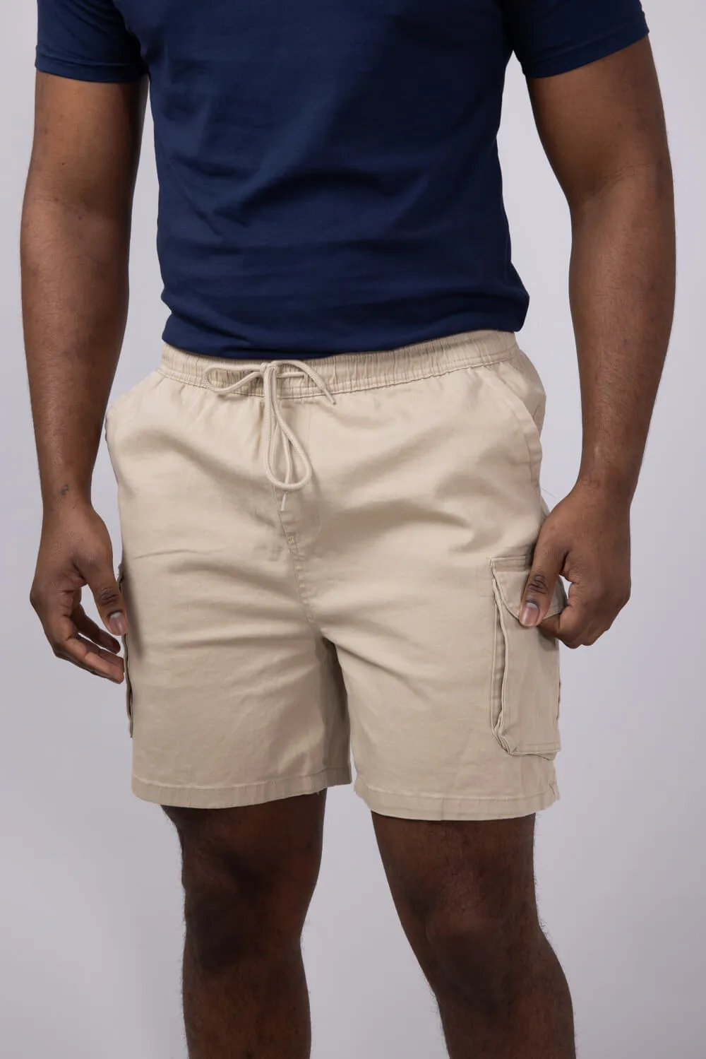 Brooklyn Cloth Washed Twill Shorts for Men in Khaki | BSMJ157S-KHK