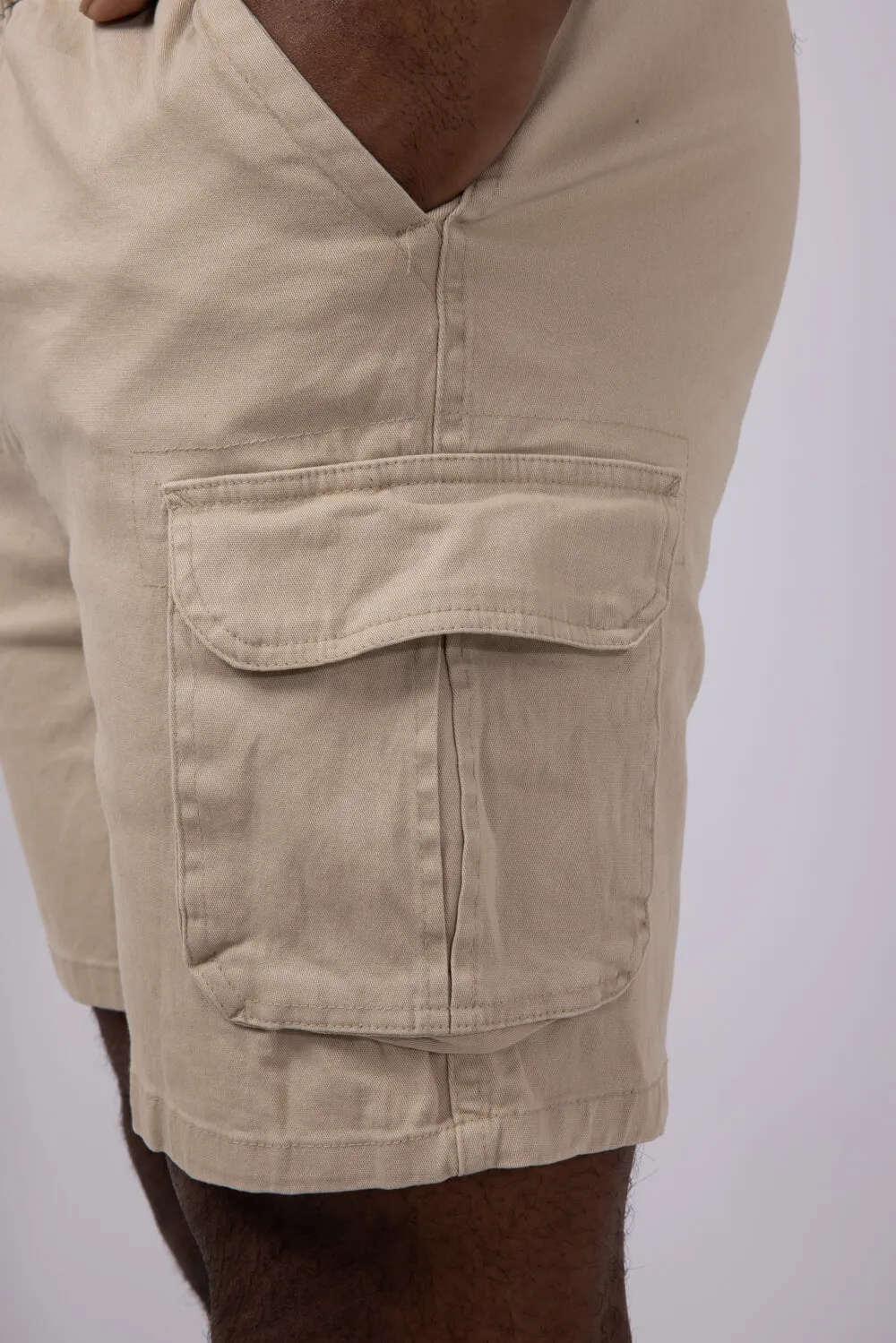 Brooklyn Cloth Washed Twill Shorts for Men in Khaki | BSMJ157S-KHK