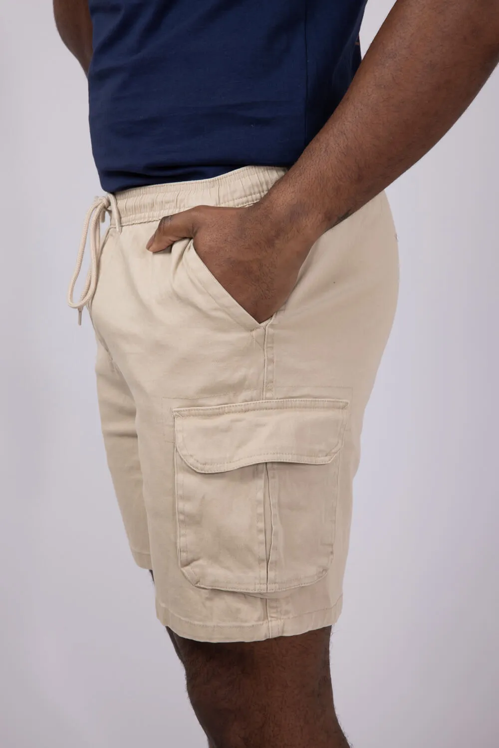 Brooklyn Cloth Washed Twill Shorts for Men in Khaki | BSMJ157S-KHK
