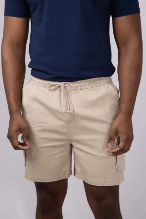 Brooklyn Cloth Washed Twill Shorts for Men in Khaki | BSMJ157S-KHK