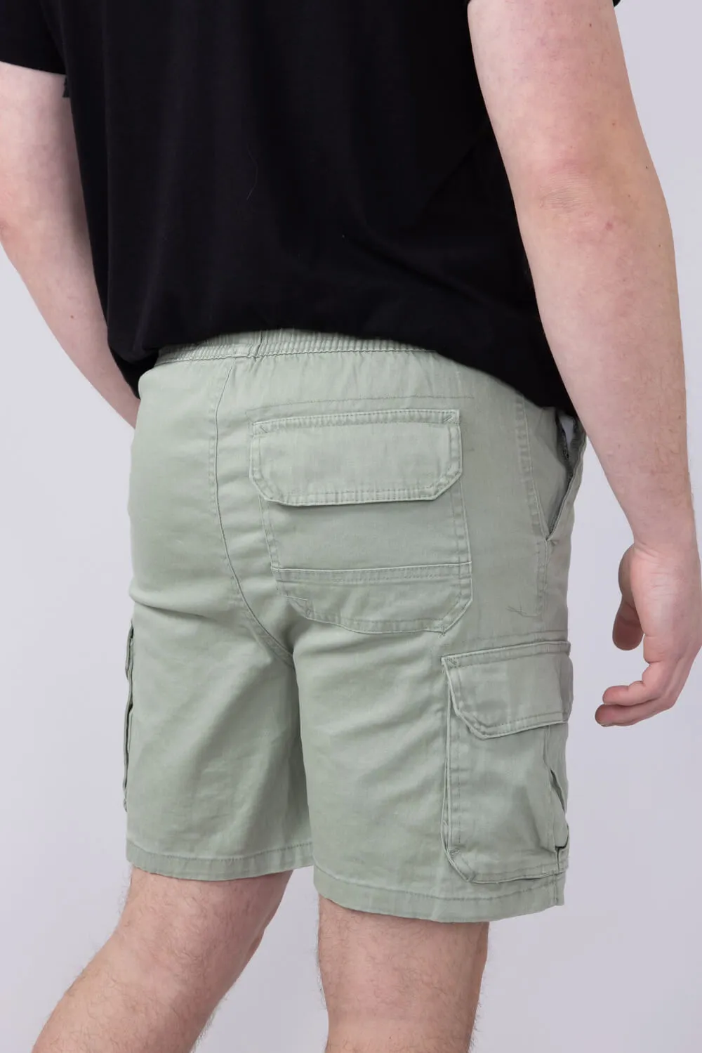 Brooklyn Cloth Washed Twill Shorts for Men in Sage | BSMJ157S-SGE