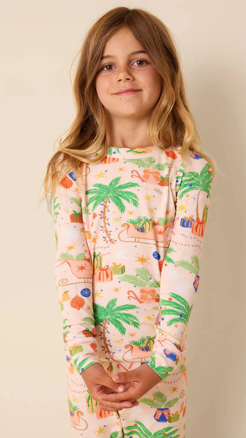 California Christmas Pima Knit Kids Pajama Set