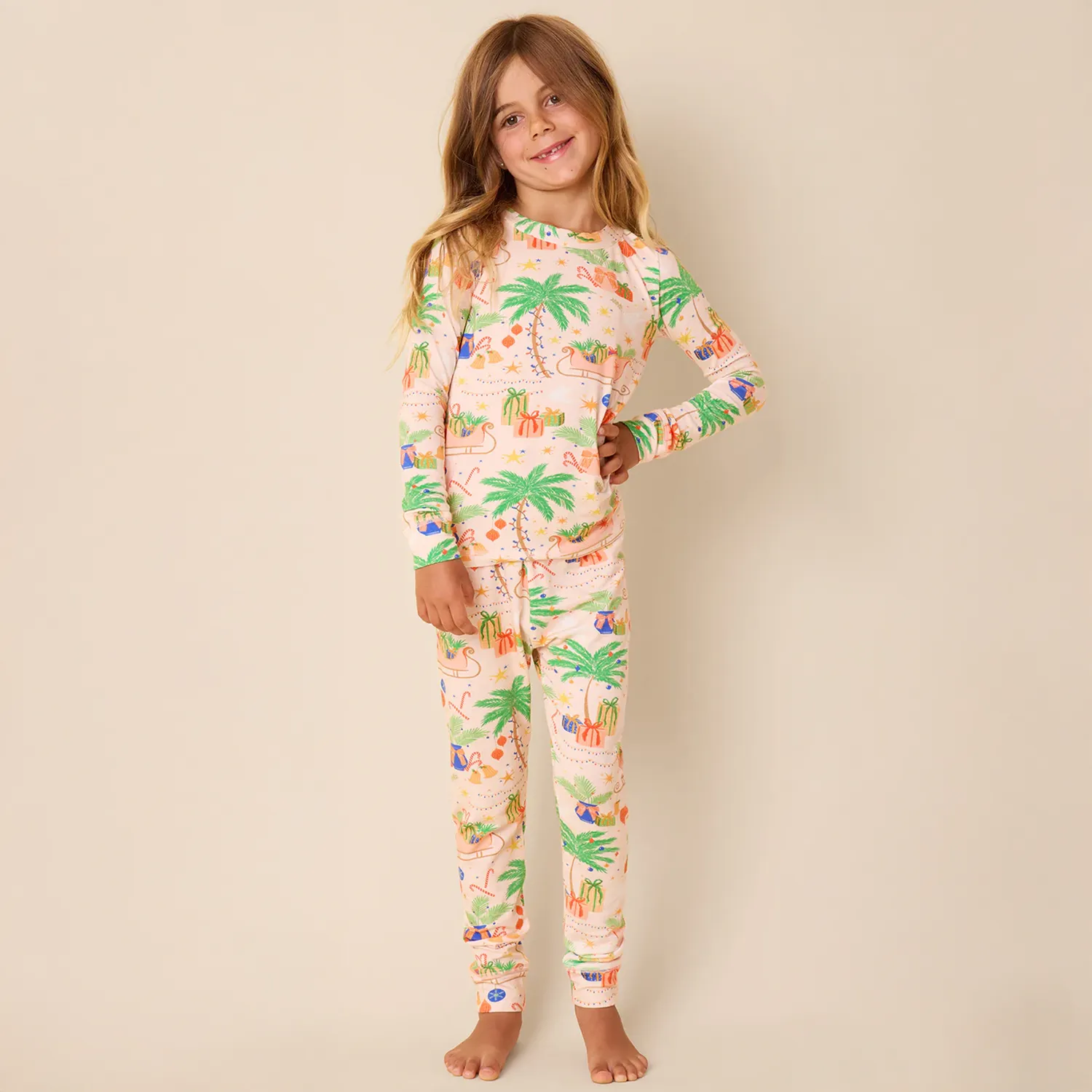 California Christmas Pima Knit Kids Pajama Set