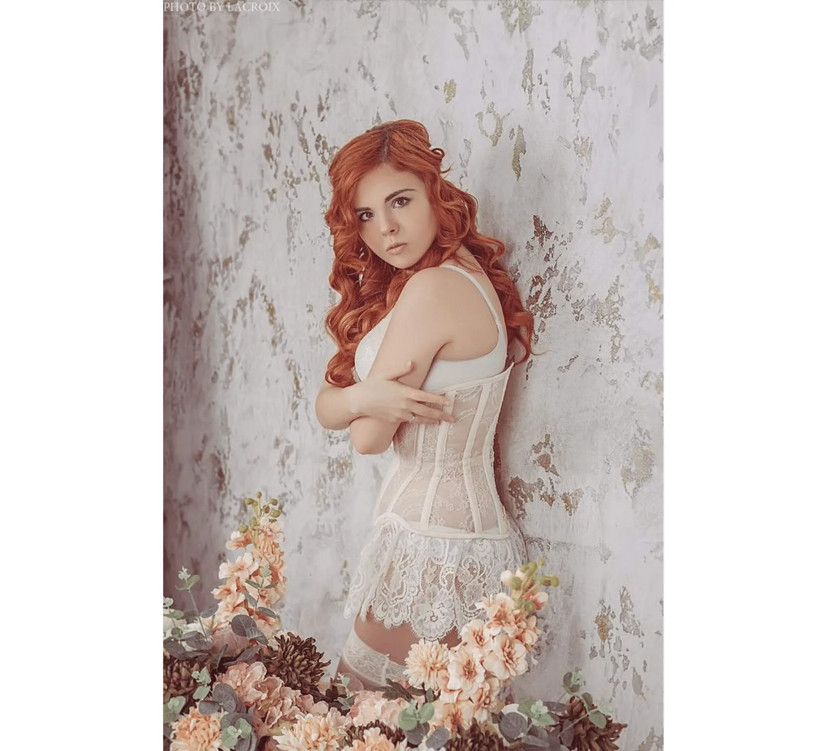 Casual lace underbust wedding white corset