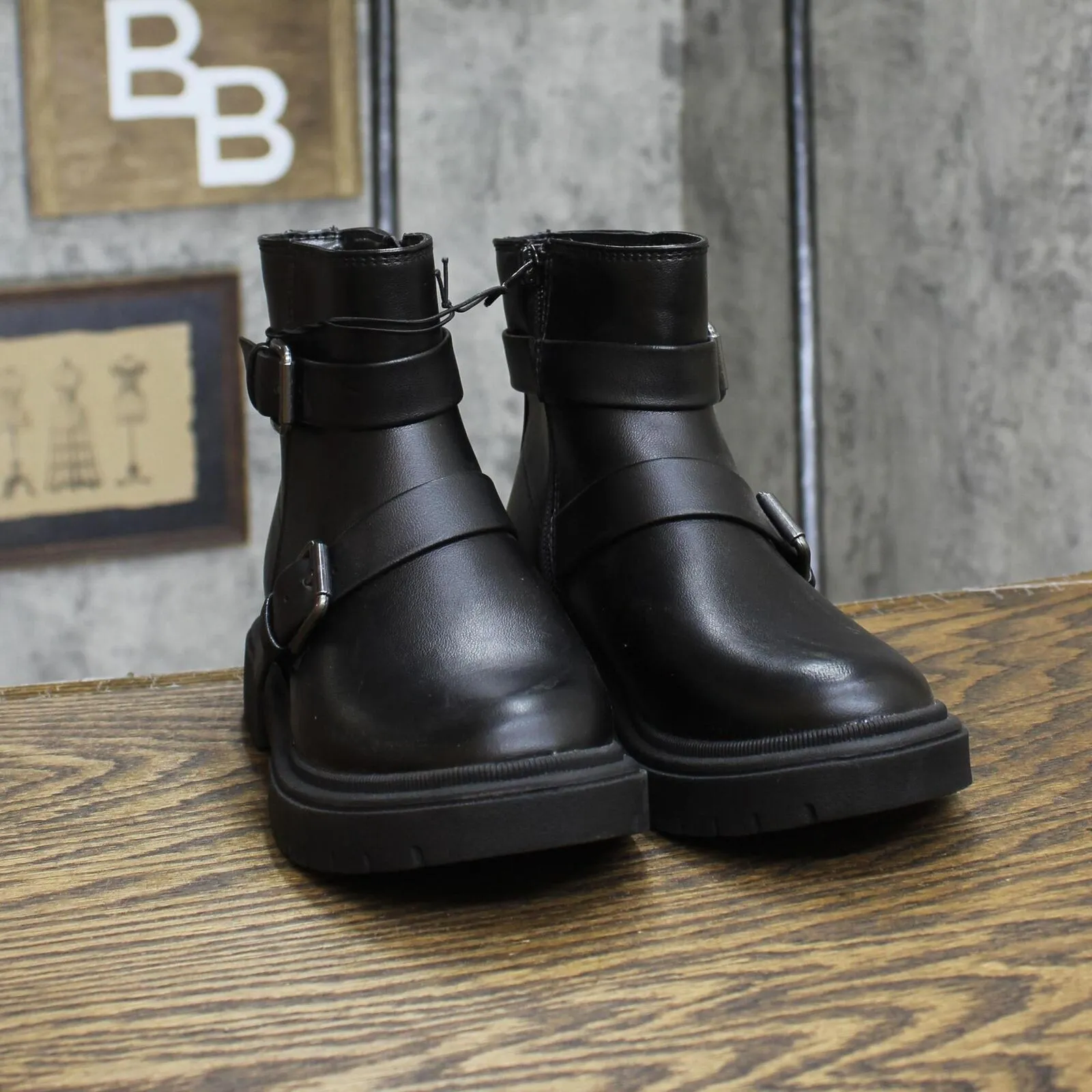 Cat & Jack Girls Buckle Ankle Boots 166cd75988e8ce Black 1