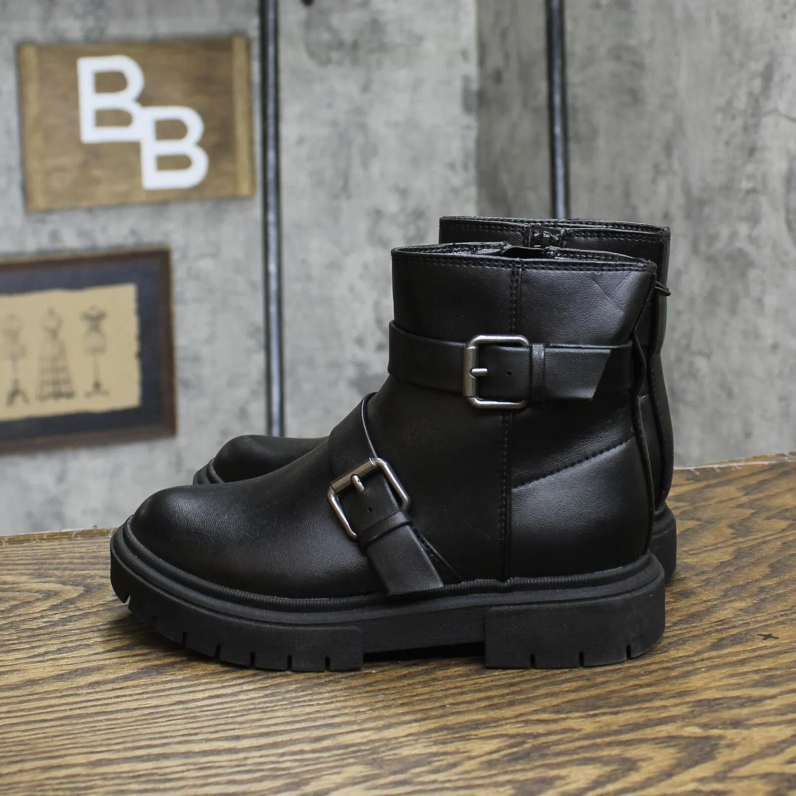 Cat & Jack Girls Buckle Ankle Boots 166cd75988e8ce Black 1