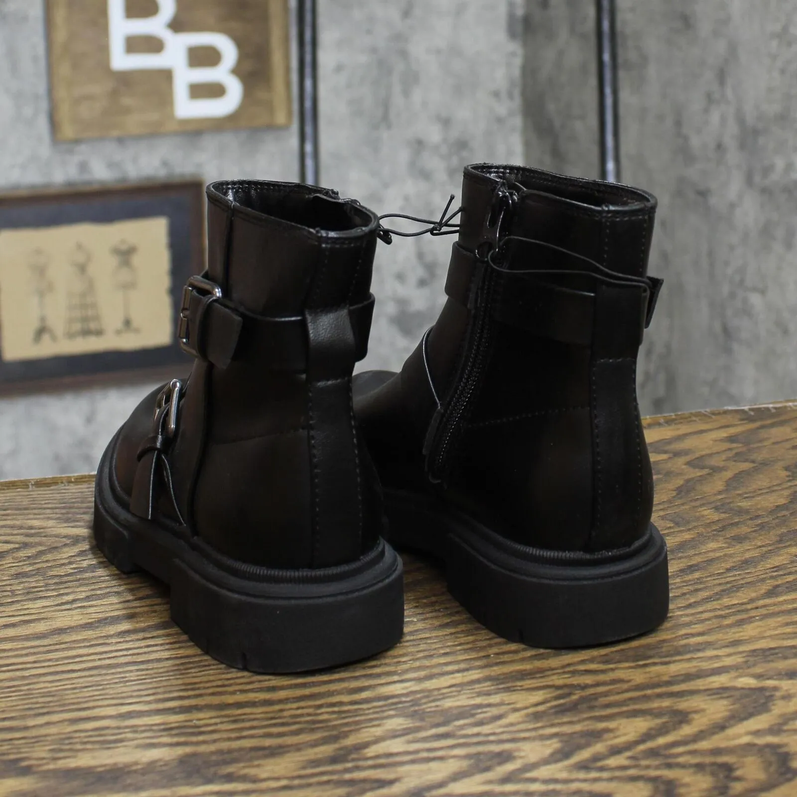 Cat & Jack Girls Buckle Ankle Boots 166cd75988e8ce Black 1