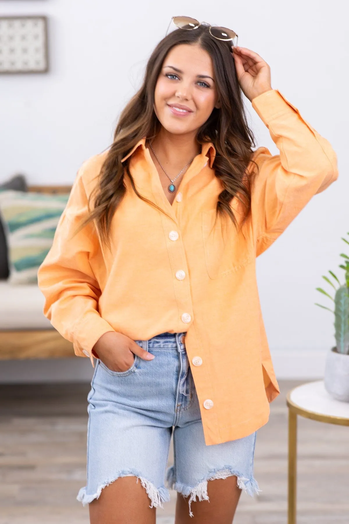 Cello Light Wash Fringe Hem Bermuda Shorts