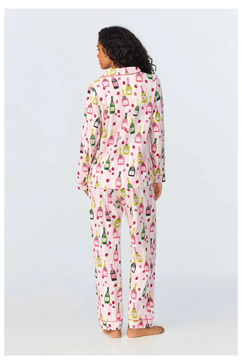 Champagne Toast Long Sleeve Classic Stretch Jersey PJ Set