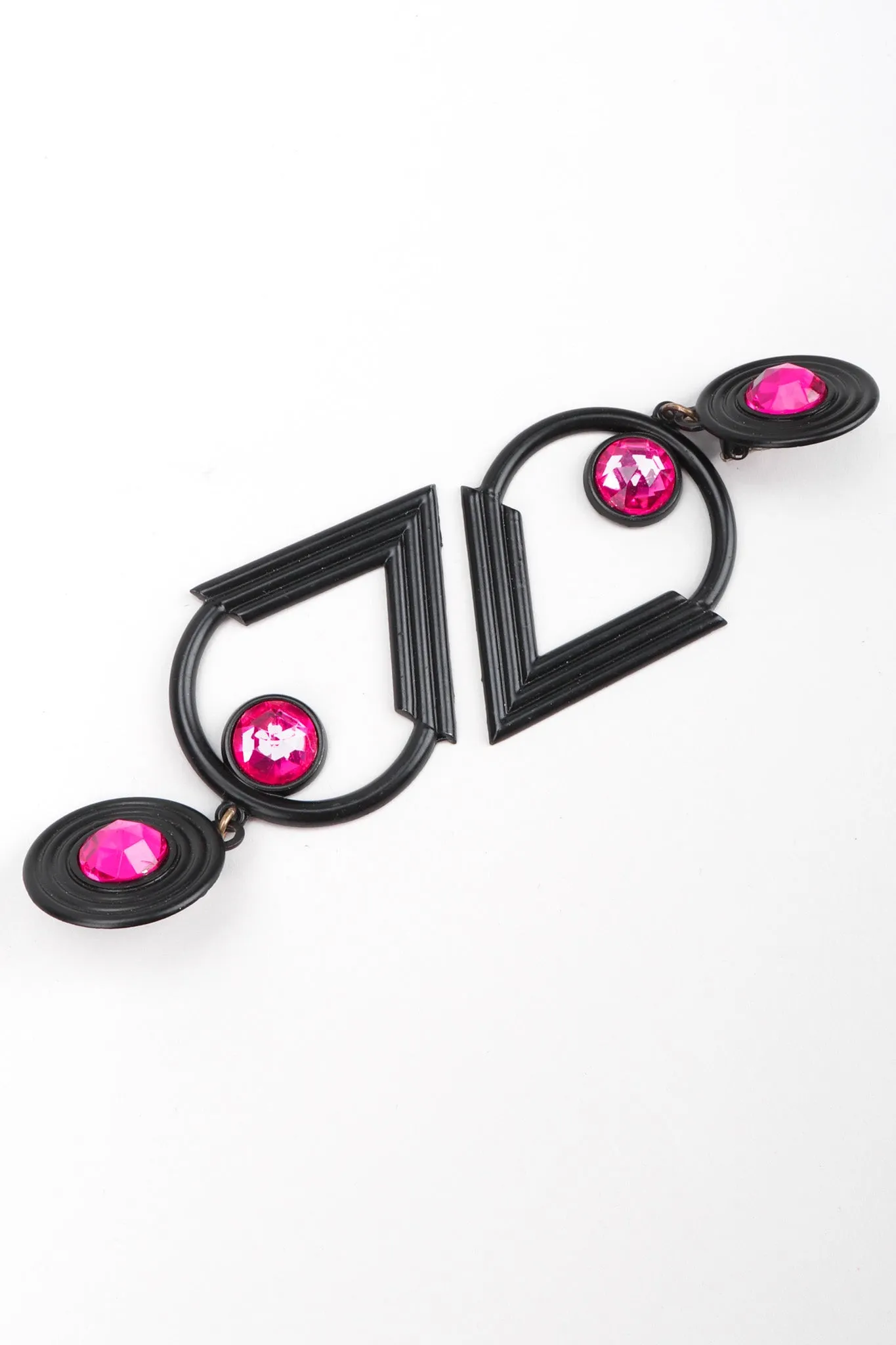 Crystal Circle Point Drop Earrings