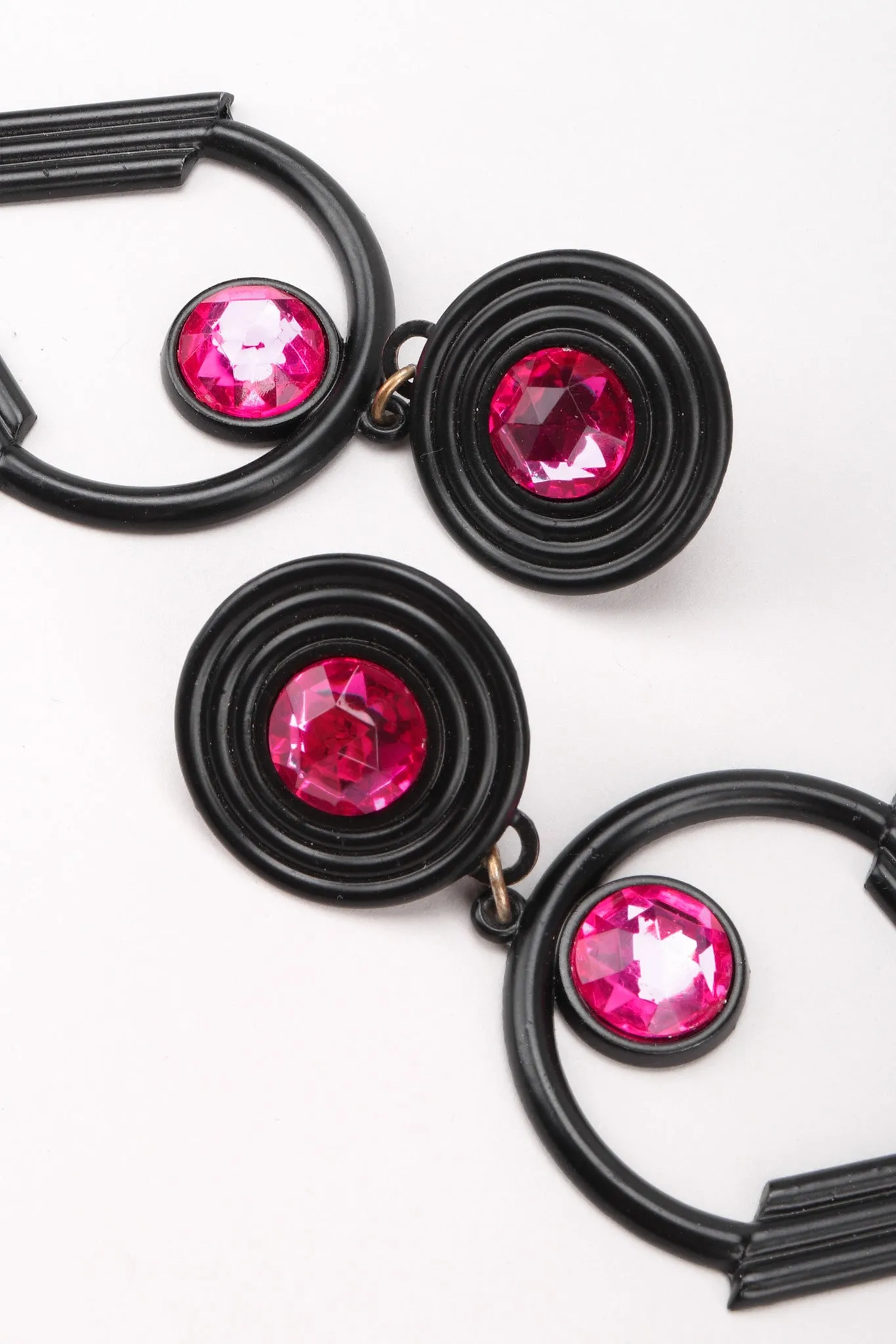 Crystal Circle Point Drop Earrings