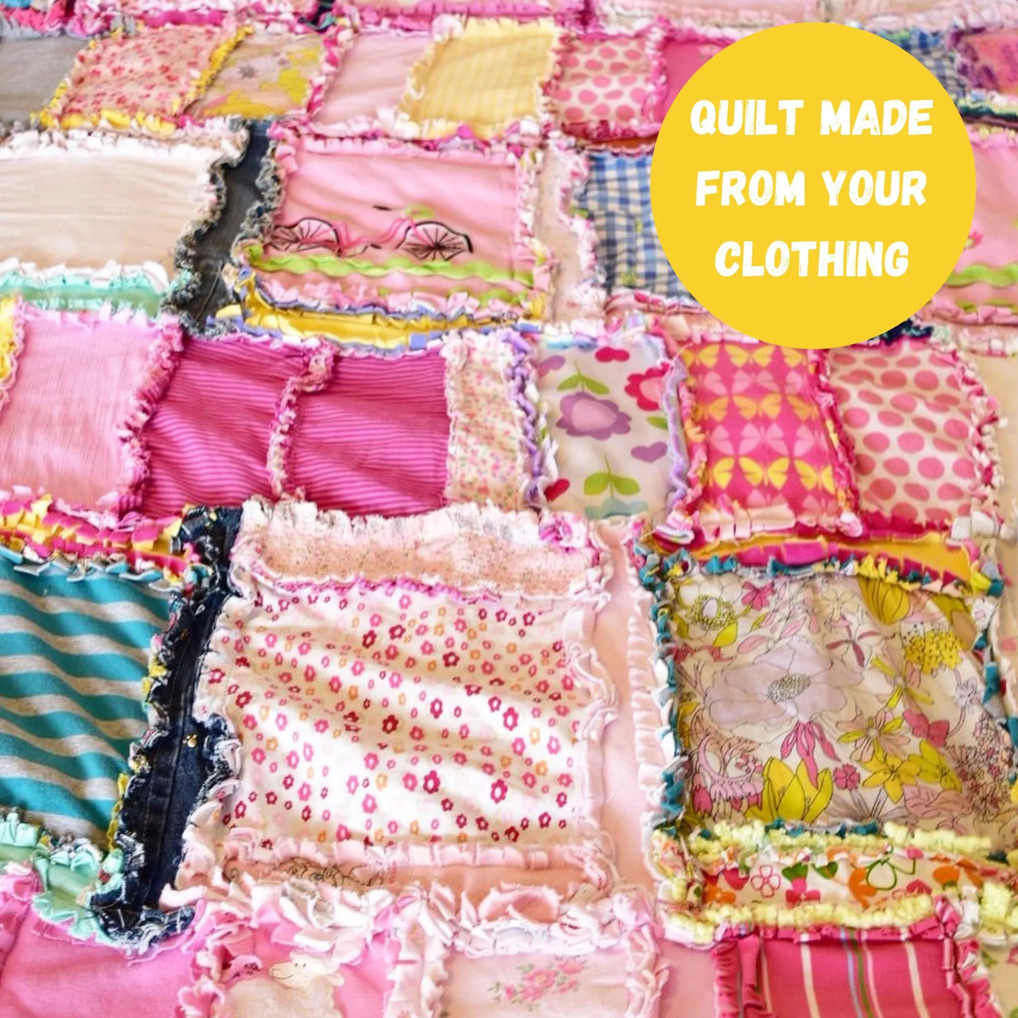 Custom T-shirt Quilt from Baby Clothes, Memory Blanket for Kids | Personalized Keepsake Quilt, Unique Gift