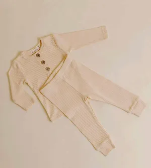 Dandillie Daisy Ribbed Long Sleeve Set
