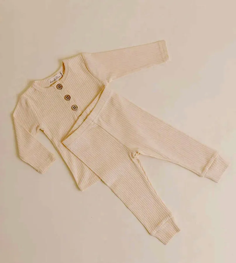 Dandillie Daisy Ribbed Long Sleeve Set
