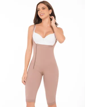 Delie Fajas High Compression Girdle To The Knee With Straps - Zipper