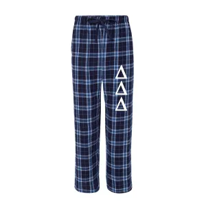Delta Delta Delta Flannel Pants - Tri Delta Sorority Printed Pj Pants