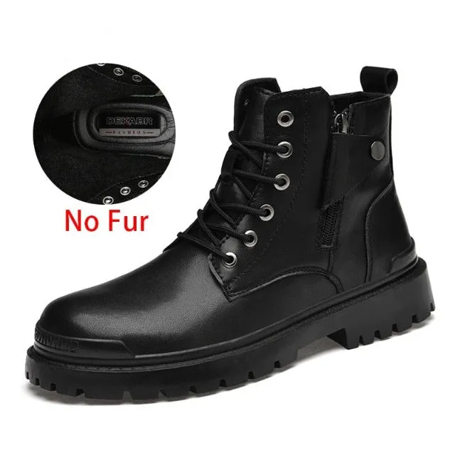 Distinguished retro style leather boots