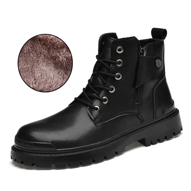 Distinguished retro style leather boots