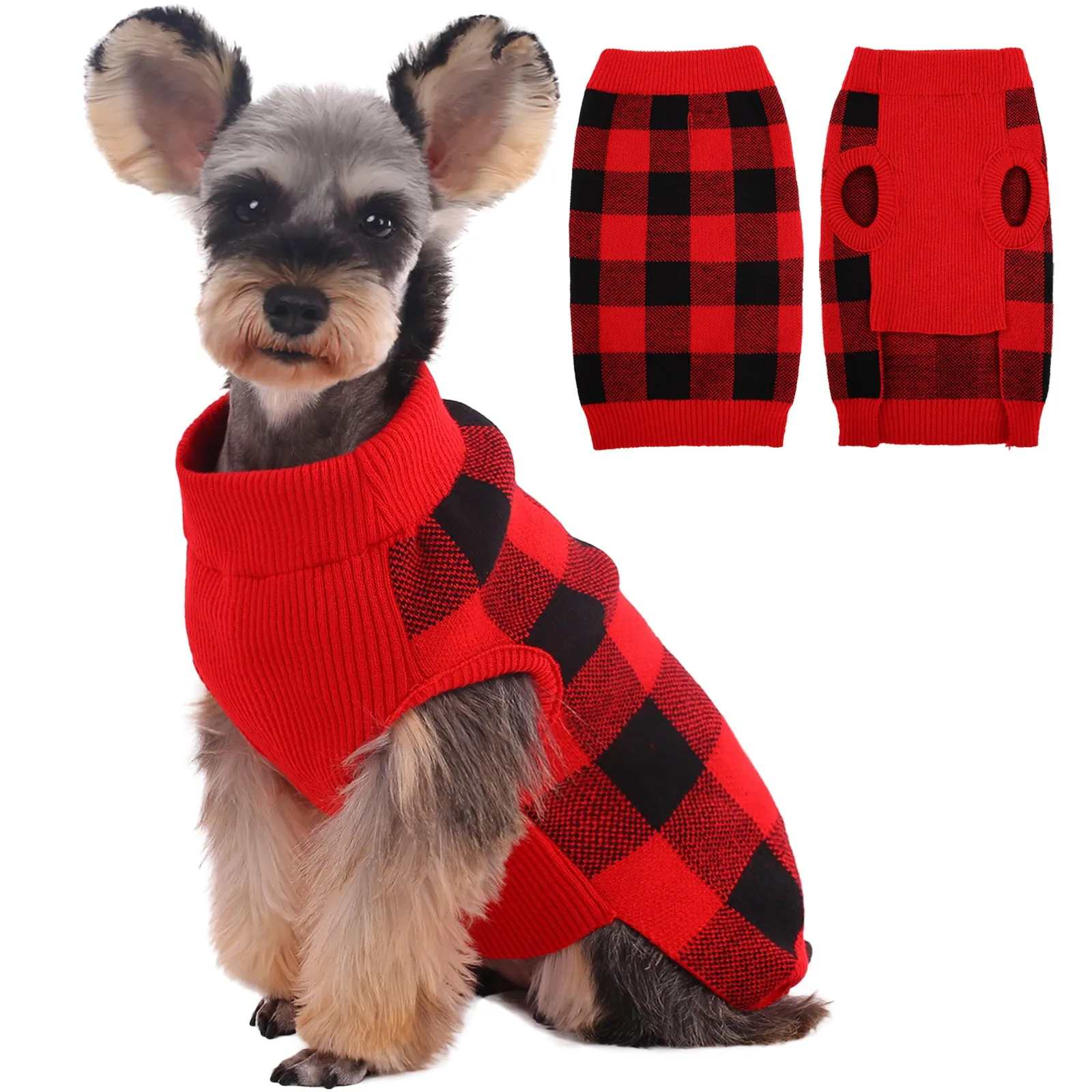 Dog Sweater Pullover Knitwear, Dog Classic Plaid Cable Knitted Wear