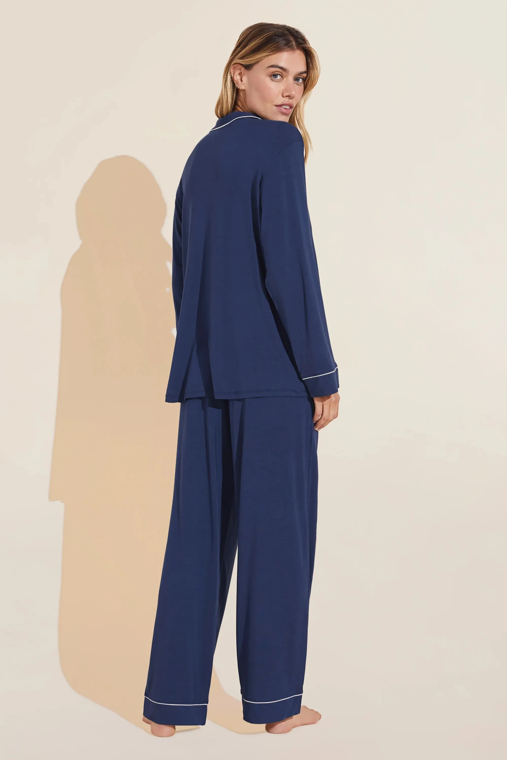 Eberjey - Navy/Ivory Gisele Long PJ Set