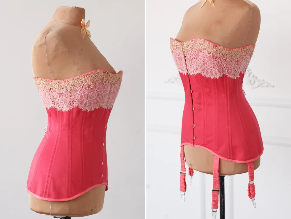 Edwardian rose cotton corset
