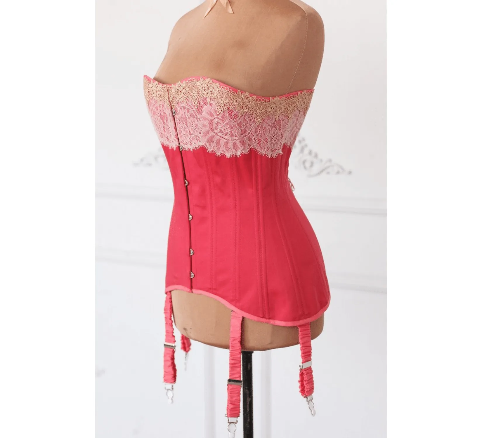 Edwardian rose cotton corset